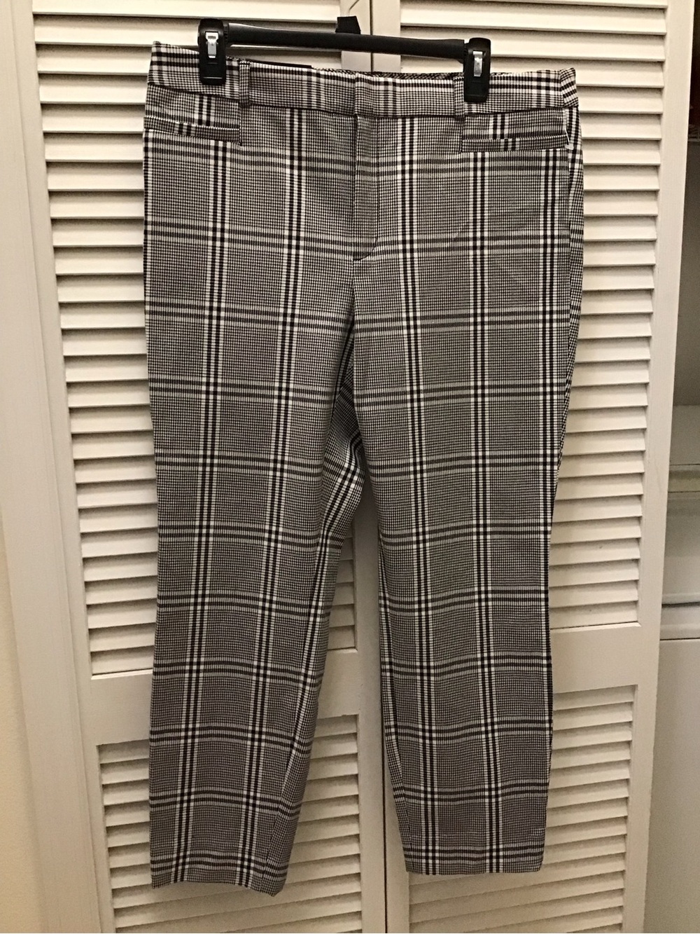 Banana Republic Black & White Plaid Dress Pants